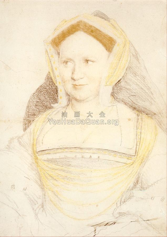 Portrait of Lady Mary Guildford - 小汉斯·荷尔拜因